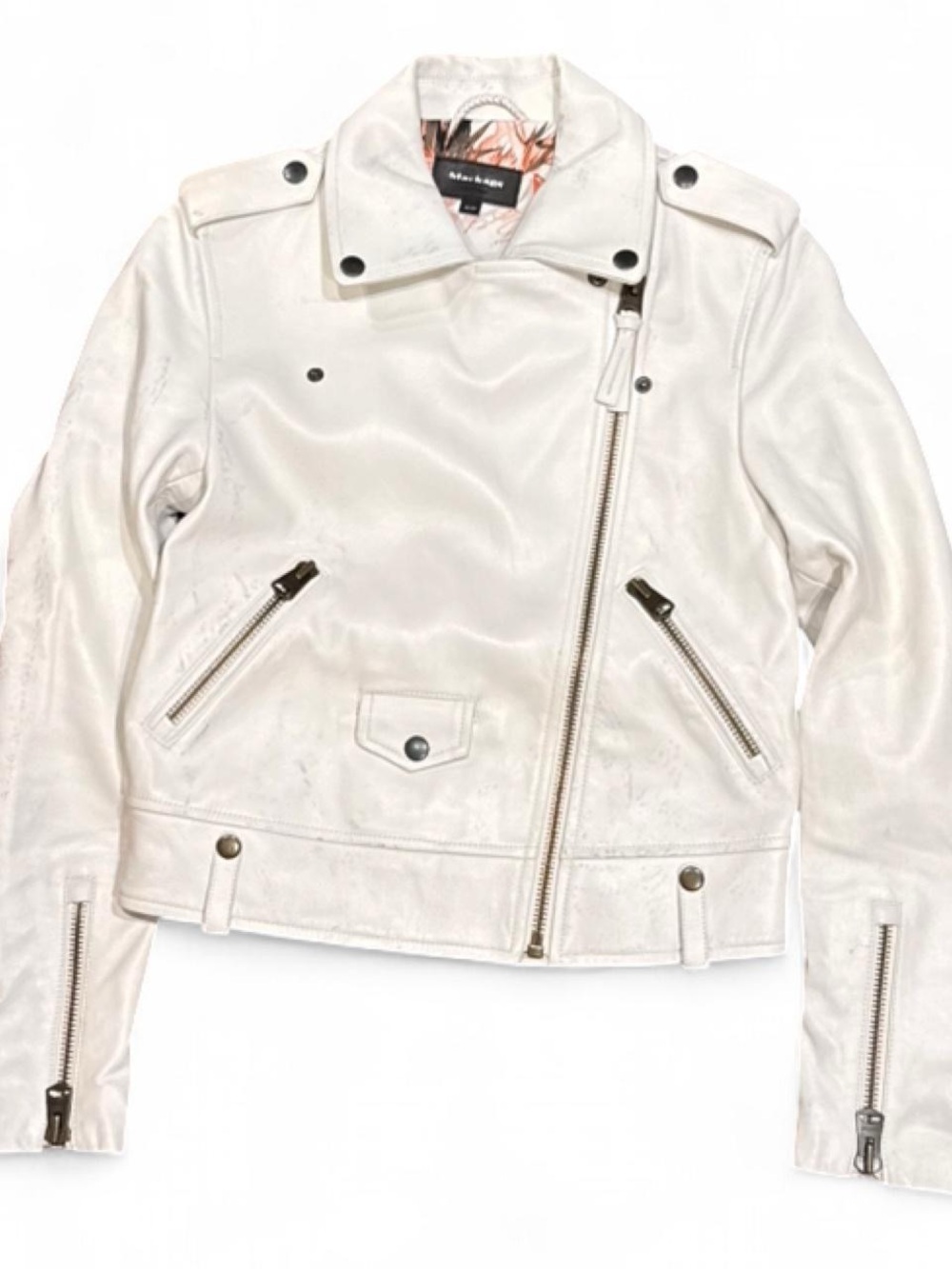 Mackage Lambskin Moto Asymmetrical Leather Jacket